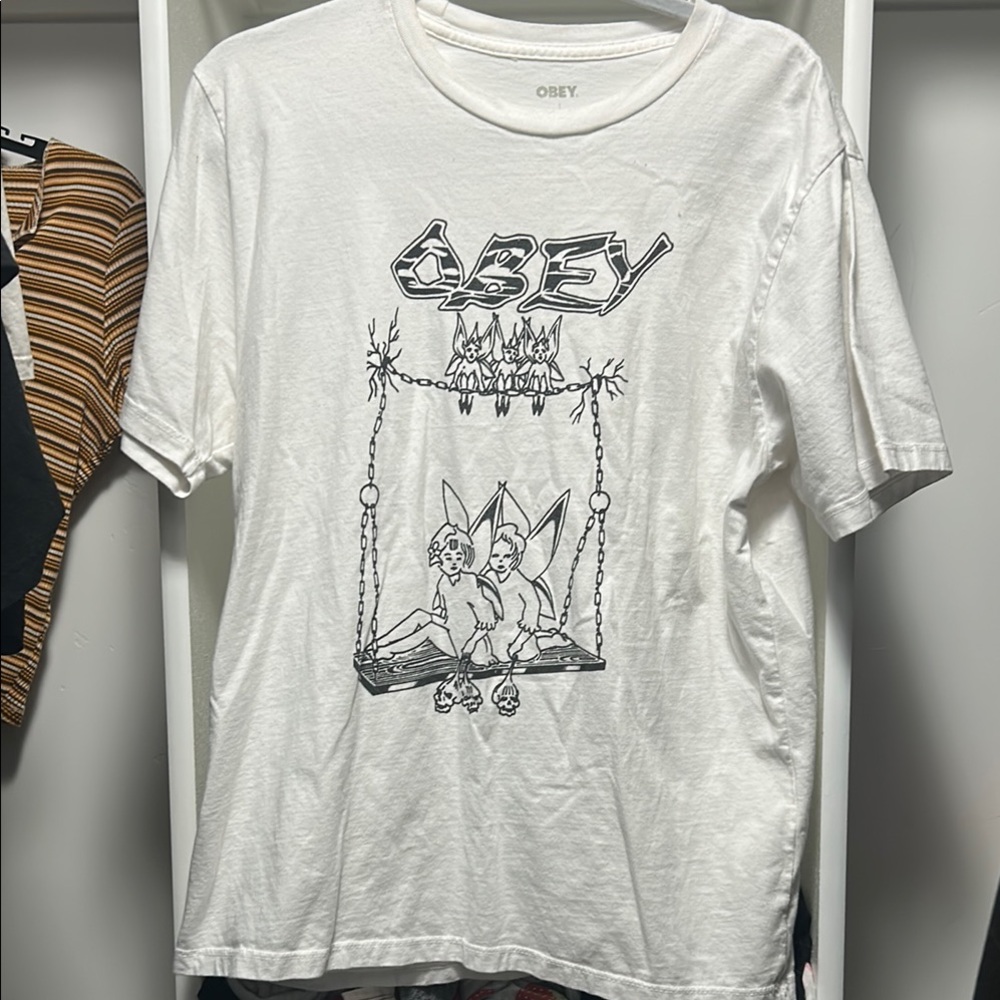 Obey White Tee with Graphic Design